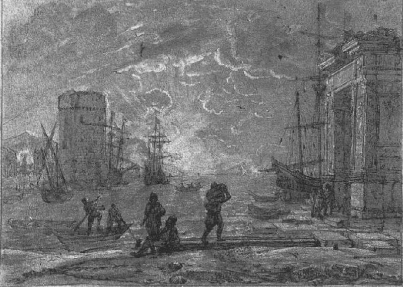 Claude Lorrain Harbour Scene gf oil painting picture